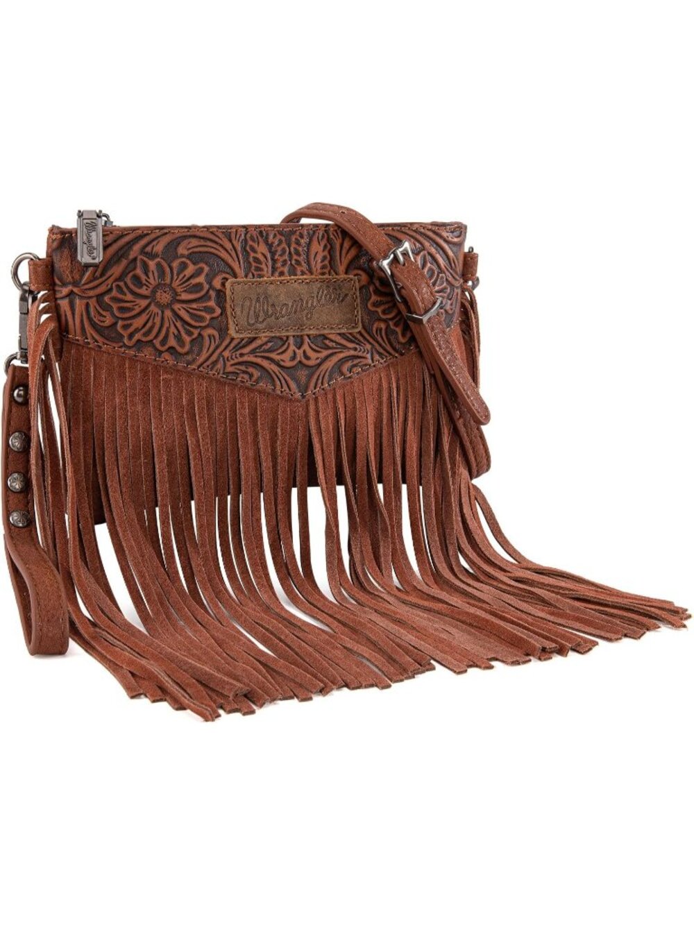 Women's Brown Western Wristlet Top Handle Satchel Purse Oversized Crossbody Bag